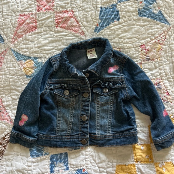 Denim Jacket with Handpainted Accents - Picture 1 of 6